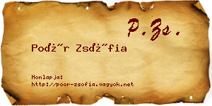 Poór Zsófia névjegykártya