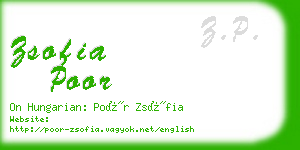 zsofia poor business card